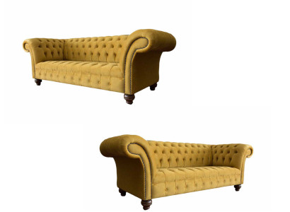 Luxury Chesterfield Sofa 2x 2 Seater Couch Textile Modern Sofas new Suite